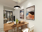 80平米现代简约风二室餐厅装修效果图，照片墙创意设计图