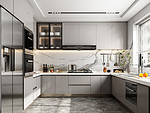266平米轻奢风格别墅厨房装修效果图，橱柜创意设计图