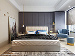 215平米现代简约风三室卧室装修效果图，背景墙创意设计图