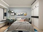 86平米现代简约风三室卧室装修效果图，照片墙创意设计图
