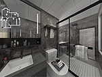 111平米简欧风格二室卫生间装修效果图，盥洗区创意设计图