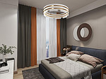 120平米轻奢风格四室卧室装修效果图，背景墙创意设计图