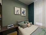 97平米轻奢风格四室卧室装修效果图，照片墙创意设计图