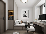 93平米新中式风格三室卧室装修效果图，衣柜创意设计图
