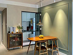 80平米北欧风格三室餐厅装修效果图，背景墙创意设计图