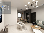 800平米现代简约风二室客厅装修效果图，吊顶创意设计图