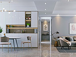 159平米现代简约风四室客厅装修效果图，照片墙创意设计图