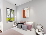97平米现代简约风三室卧室装修效果图，照片墙创意设计图
