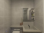 103平米北欧风格三室卫生间装修效果图，盥洗区创意设计图