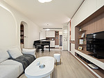 140平米现代简约风三室客厅装修效果图，软装创意设计图