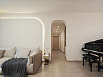 146平米现代简约风三室客厅装修效果图，软装创意设计图