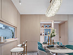 130平米轻奢风格二室餐厅装修效果图，灯饰创意设计图