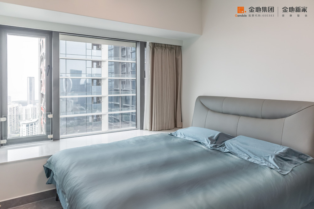 91平米现代简约风三室卧室装修效果图，软装创意设计图