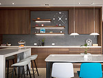 143平米现代简约风四室餐厅装修效果图，吧台创意设计图
