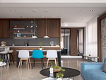 127平米现代简约风四室餐厅装修效果图，餐桌创意设计图