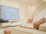 138平米现代简约风三室休闲室装修效果图，置物柜创意设计图