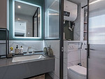 101平米现代简约风三室卫生间装修效果图，墙面创意设计图