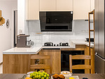 74平米现代简约风三室厨房装修效果图，橱柜创意设计图