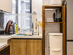 69平米现代简约风三室厨房装修效果图，盥洗区创意设计图