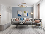 150平米现代简约风三室客厅装修效果图，软装创意设计图