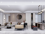 138平米新中式风格三室客厅装修效果图，沙发创意设计图