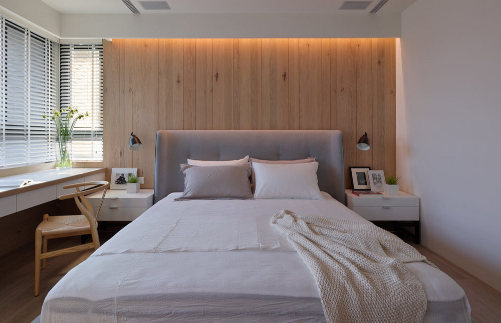 98平米北欧风格三室卧室装修效果图，软装创意设计图