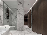 92平米现代简约风三室卫生间装修效果图，盥洗区创意设计图