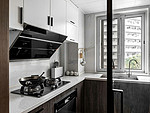 136平米新中式风格三室厨房装修效果图，橱柜创意设计图