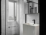 132平米新中式风格三室卫生间装修效果图，盥洗区创意设计图