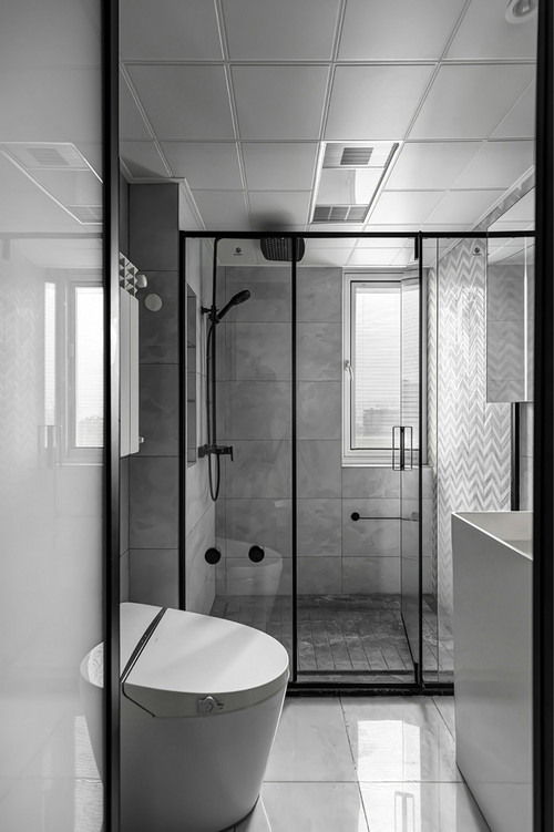 270平米新中式风格三室卫生间装修效果图，盥洗区创意设计图