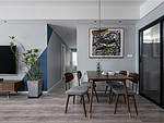 107平米现代简约风三室餐厅装修效果图，餐桌创意设计图