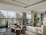 79平米轻奢风格三室客厅装修效果图，沙发创意设计图