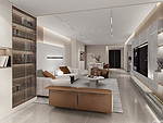 80平米现代简约风三室客厅装修效果图，收纳柜创意设计图