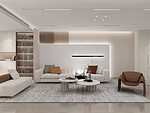 117平米现代简约风三室客厅装修效果图，收纳柜创意设计图