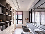 306平米美式风格四室书房装修效果图，书柜创意设计图