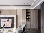 105平米美式风格四室客厅装修效果图，电视墙创意设计图