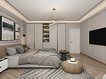 150平米轻奢风格四室客厅装修效果图，软装创意设计图