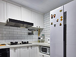 79平米北欧风格三室厨房装修效果图，橱柜创意设计图