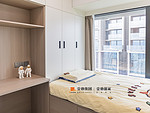 91平米现代简约风三室次卧装修效果图，置物柜创意设计图