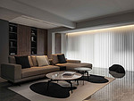 103平米轻奢风格三室客厅装修效果图，沙发创意设计图