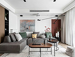 311平米新中式风格三室客厅装修效果图，背景墙创意设计图