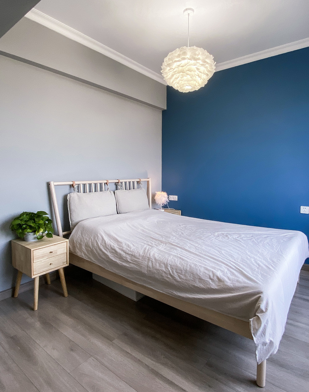 87平米北欧风格三室次卧装修效果图，软装创意设计图