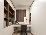 89平米现代简约风三室书房装修效果图，书柜创意设计图