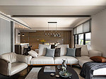 90平米现代简约风四室客厅装修效果图，沙发创意设计图
