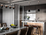 128平米现代简约风四室餐厅装修效果图，餐桌创意设计图