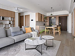 90平米日式风格三室客厅装修效果图，电视墙创意设计图