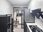 75平米现代简约风三室厨房装修效果图，橱柜创意设计图