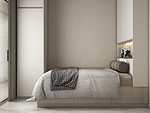 97平米现代简约风三室次卧装修效果图，软装创意设计图