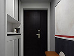 101平米现代简约风三室玄关装修效果图，玄关柜创意设计图