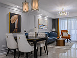 127平米轻奢风格三室客餐厅装修效果图，软装创意设计图